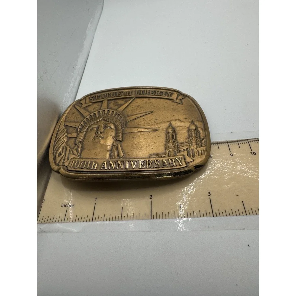 1985 100th Anniversary statue of Liberty Ellis Island Solid Bronze Belt buckle